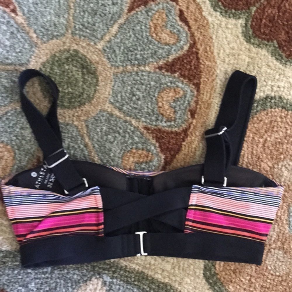 LIKE NEW CUTE ATHLETA STRIPED 32D/DD BIKINI TOP - Picture 5 of 5